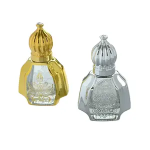 新设计批发10毫升15毫升香水瓶香水喷雾独特的金色和银色古代香水瓶