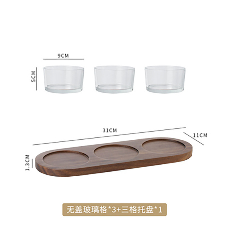 Glass fruit plate *3 [without lid] Three-compartment tray