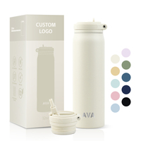 Bouteille d'eau en acier inoxydable 32 oz avec logo personnalisé, double paroi, isolée sous vide, thermos, sans BPA, anti-fuite, pour le sport et les voyages, OEM