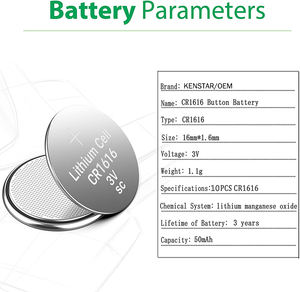 Литий-ионный кнопочный аккумулятор 3 В CR1616 для автомобильных ключей премиум качества литий-ионный аккумулятор - Product Image 5