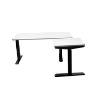 Bureau de jeu pour ordinateur, moderne, de haute qualité, en forme de L, à trois moteurs, réglable en hauteur, avec 3 pieds, pour le travail à domicile