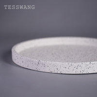 Assiette en céramique TESSWANG Japandi à texture granit, durable et empilable, en porcelaine, pour hôtels et restaurants commerciaux