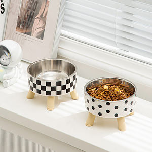 Ciotola per animali in acciaio inossidabile eco-friendly per la vendita all'ingrosso della fabbrica Plaid Anti-ribaltamento antiscivolo grande ciotola di plastica per cani da gatto - Product Image 4