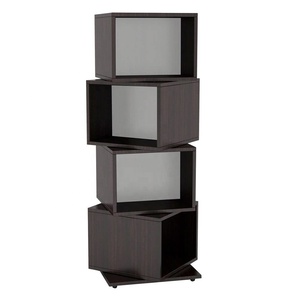 360 <strong>Spinning</strong> Book Storage Shelf Wood Rotating Revolving Bookshelkf <strong>Bookcase</strong> - Product Image 1