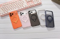 Coque magnétique de luxe OEM en gros avec support, toucher doux, anti-traces de doigts, antichoc pour iPhone 17 16 15 Pro Max