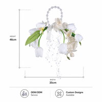 Französischer Stil Handblumen-Fotografie-Requisite Weiße Künstliche Calla-Lilie mit Perlenband Hochzeitszeremonie Brautstrauß