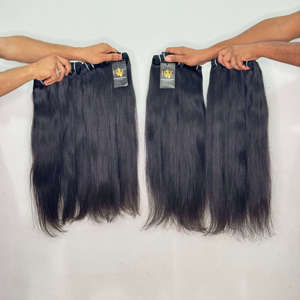 Proveedores de cabello virgen camboyano, cabello humano virgen indio de templo sin procesar, cabello natural vietnamita rizado y liso en paquetes. - Product Image 1