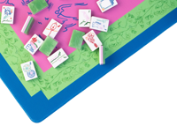 Tapis de jeu de mahjong en boue de diatomée 31,5 x 31,5 pouces, série Miss, motif Fleur de cerisier, couleur JADE, pour le mahjong américain et les jeux de poker