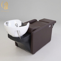 Tempat tidur sampo baskom keramik kulit elektrik, tempat tidur sampo dengan desain Modern untuk Pijat Thailand, tahan lama, Salon rambut Spa dan toko pangkas