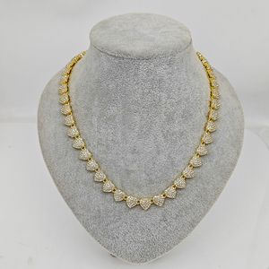 Conjuntos de Joyería de Moda Personalizados al por Mayor con Incrustaciones de Moissanita, Regalos de San Valentín, Cadenas de Tenis con Corazones de Amor Estilo Hiphop, Chapado en Oro de 14K - Product Image 5
