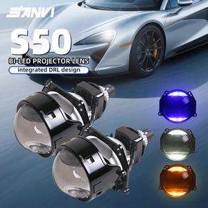 Sistema de Iluminación Automotriz de Repuesto, 12v 68w 6000k, Luz de Encendido Azul, Luz Diurna Blanca, Luz de Giro Amarilla, Faros Delanteros con Lente de Proyector LED de 3 Pulgadas - Product Image 1