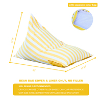Sofá Puff Gigante de Lujo con Rayas, de Olefina, para Exteriores, Impermeable, Flotante, para Piscina, con Relleno