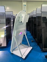 Photomaton à écran tactile en verre miroir avec support pour appareils photo reflex et smartphones, cadre métallique, impression instantanée, pour fêtes