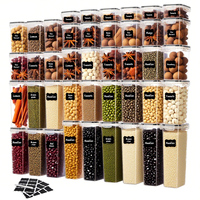 Conteneur de stockage de pâtes en plastique transparent de grande capacité, résistant à l'humidité, adapté au stockage des céréales, des grains gros et des pâtes
