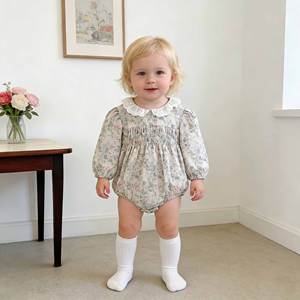 Mameluco de Algodón con Mangas Largas y Estampado Floral Vintage para Bebés Niñas de 0 a 24 Meses, Primavera 2026 - Product Image 1