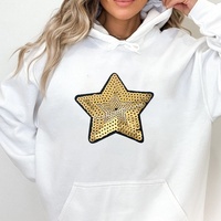 Patchs brodés personnalisés avec logo étoile en paillettes à repasser pour chemise, sac, vêtements