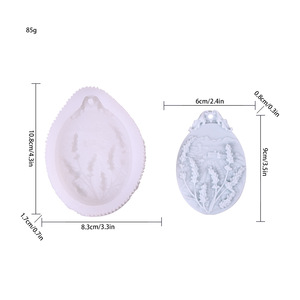 硅胶蜡环氧树脂钥匙扣铸造模具，带挂孔，用于珠宝制作、吊坠工艺品、装饰、蜡烛、肥皂、蜡香袋模具 - Product Image 5