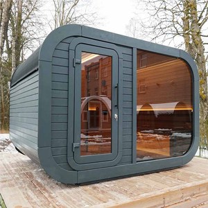 Sauna Cuadrada para 6 Personas, Diseño Moderno, Madera Sólida Ecológica, Vaporizador Exterior, Puerta de Vidrio Templado de 8 mm, Estufa Harvia Suspendida - Product Image 4