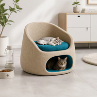 Canapé-lit pour chat en bois avec coussin lavable, mobilier pour chat, décoration intérieure pour chats, couleur personnalisée OEM