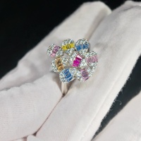 Nouvelle bague de luxe 2026 en argent sterling 925 avec zircone cubique 8A de forme baguette colorée en forme de goutte d'eau