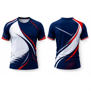 เสื้อพายเรือแบบกำหนดเอง แห้งเร็ว ระบายอากาศได้ดี ลายพิมพ์แบบซับลิเมชั่น เสื้อทีม คอกลม น้ำหนักเบา สำหรับฝึกซ้อมพายเรือ ประสิทธิภาพสูง สำหรับผู้ชาย - Product Image 1