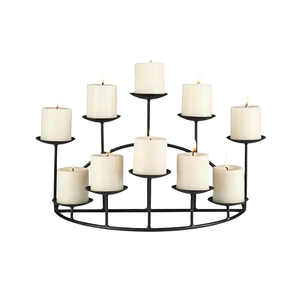 Candelero de 10 brazos de Metal antiguo negro con revestimiento de polvo, nuevo diseño, portavelas decorativo de Metal hecho a mano - Product Image 1