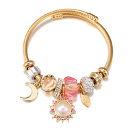 Fabricant de bijoux en gros, bracelet en acier inoxydable, breloques en alliage de zinc, perles personnalisées, bracelet de relation pour femme