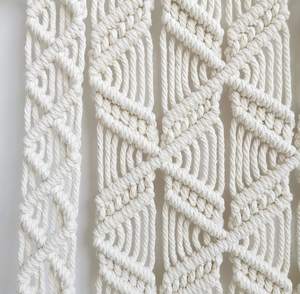 Boho Home Décoration murale fait <span class=keywords><strong>à</strong></span> la main en coton corde bohème macramé cordon bois tissé suspendu plante cintres <span class=keywords><strong>étagère</strong></span> - Product Image 6