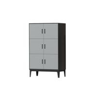Meuble de rangement latéral OMNI pour bureau, sous le bureau, mobile, avec roulettes, rails de glissement fluide, système verrouillable, métal, moderne, 3 tiroirs