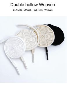 Lacets plats élastiques enduits 100 % polyester, double creux, épaissis 8 <span class=keywords><strong>mm</strong></span>, noirs et blancs, pour chaussures de sport – Vente en gros pour fabricants - Product Image 4