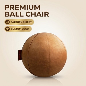 Sedia a Sfera Professionale in Pelle con Rivestimento Rimovibile, Palla da Yoga Resistente per Palestra, Fitness e Correzione della Postura - Product Image 2