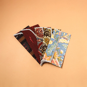 Eco-Friendly Handmade Fabric Envelope Set of 5 Assorted Decorative Cloth Covers for Wedding Shagun Gifts and Festive Use - Product Image 1