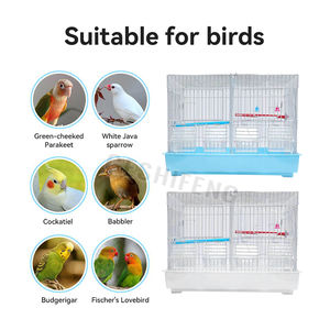 Approvisionnement d'usine 41*24*32.5cm Blanc Bleu Fil De Fer Cages D'élevage En Métal Perroquet Cage À Oiseaux avec Poignée - Product Image 2
