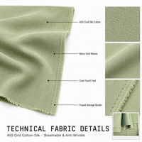Tissu en coton soyeux quadrillé personnalisé 40S*150D, résistant aux plis et aux déchirures, pour chemises et vêtements décontractés, OEM