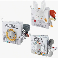 Livres en tissu doux 3D pour bébés, jouets sensoriels à contraste élevé pour l'apprentissage précoce, jouets pour poussette, cadeaux pour nourrissons et tout-petits de 0 à 12 mois
