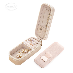 Fashion Women's Mini Leather Jewellery Storage Case Travel Makeup Organizer Faux Leather Custom Jewelry Box with Logo