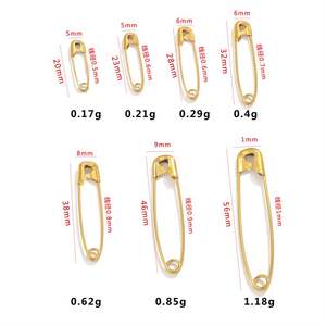 Non Fade Multisize En Acier Inoxydable Broche 18K Or Plaqué Boucle pour DIY Collier Bracelet Boucles D'oreilles Bijoux Accessoires - Product Image 3