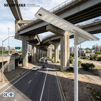 Lampadaire solaire intégré pour autoroute 250W LED 5 modules extérieur blanc IP65 étanche avec batterie