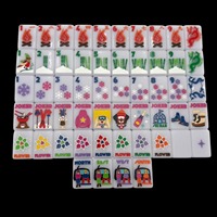 Tuiles de Mahjong Américaines Modernes Thème Hiver, 160 Pièces, Série Chalet Lift Pliable avec Cabane Confortable et Graphiques Inspirés du Ski