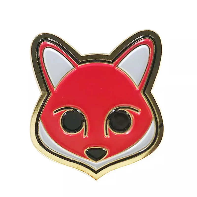 Kunshan personalizados de pequeña cantidad, broche Animal, Animal Fox en forma de Metal esmalte suave Pin de solapa