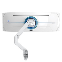 Soporte de Pared para Monitor Curvo DSUPPORT Blanco/Negro de 34-49 Pulgadas, Brazo de Aleación de Aluminio con Resorte de Gas, Compatible con Odyssey Neo G9/G7, 20 kg