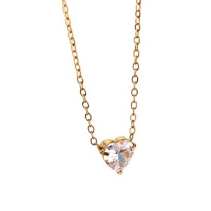 Ciondolo a Cuore in Acciaio Inossidabile con Zirconia Cubica per Regalo di Compleanno per Ragazze, Collana Zodiacale Personalizzata - Product Image 4