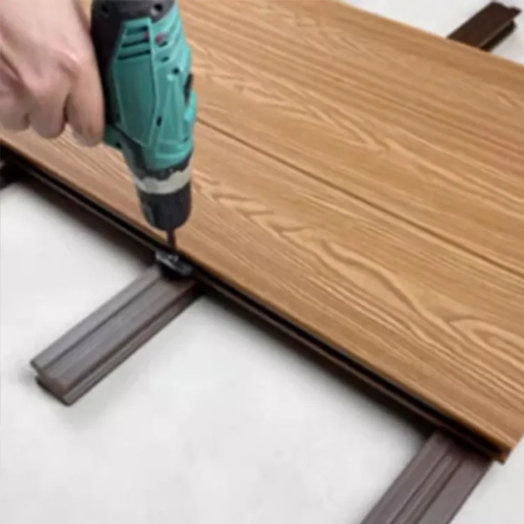Gỗ Ngoài Trời nhựa composite boong bảng kết cấu gỗ WPC Composite decking 3D dập nổi sàn