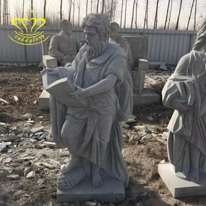 Nouveau Produit Pierre Art Marbre Statue <span class=keywords><strong>Parrain</strong></span> Tenant La Croix - Product Image 5