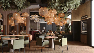 Design d'intérieur de restaurant de luxe, tables et chaises sur mesure, canapés, comptoir de bar, mobilier commercial - Product Image 4
