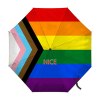 Parapluie à thème arc-en-ciel, drapeau gay pangender, compact, idéal pour les trajets quotidiens, protection solaire et cadeaux souvenirs pour occasions spéciales