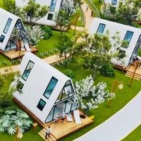 Maison préfabriquée moderne et élégante pour petit complexe hôtelier, studio de jardin, maison en A-frame, maison mobile, maisons de luxe provenant d'un fournisseur chinois