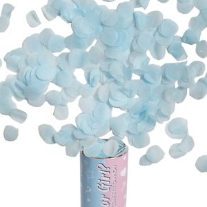 Cannone spara coriandoli rosa e blu da 15 cm per rivelare il sesso del bambino, per feste di baby shower, maschio o femmina. - Product Image 5