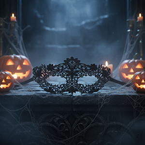 Masques de mascarade noirs en gros, styles variés avec broderie, pour Halloween, fêtes vénitiennes, cosplay et événements costumés - Product Image 6