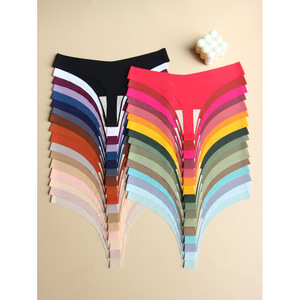 Culottes pour femmes, style V, couleurs mélangées, polyester, grande taille, sous-vêtements sans couture, confortables, vêtements intérieurs - Product Image 3